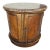 Vintage Round Brown Marble Top Drum Side End Center Table With Storage Cabinet For Sale