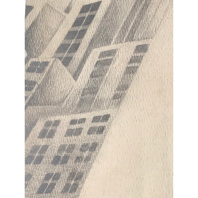 1970s 1970s Modern Architectural Pencil Drawing For Sale - Image 5 of 11