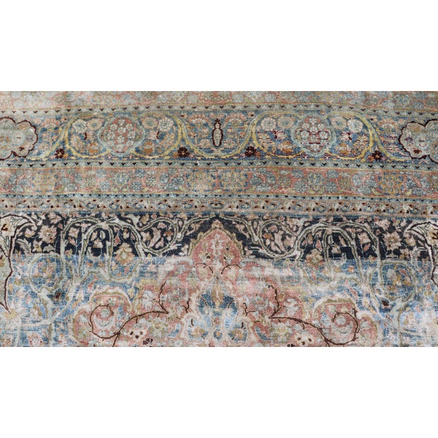 Large Persian Antique Mashad Carpet With Colorful Floral and Medallion Design 12'11 X 16'3 For Sale - Image 11 of 18