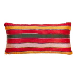 Kora Striped Mashru Lumbar Pillow For Sale