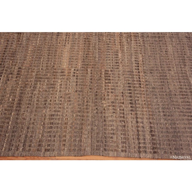 Textile Nazmiyal Collection Neutral Earthy Tribal Geometric Modern Large Rug For Sale - Image 7 of 8