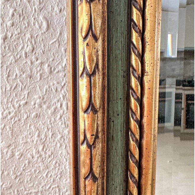 Vintage Belgian Gold Full-Length Mirror, 1970s For Sale - Image 11 of 13