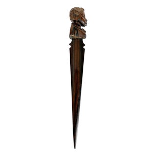Vintage Art Deco Wooden Letter Opener, France, 1930s For Sale