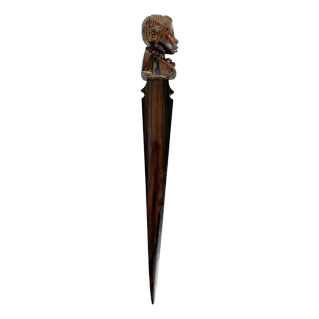Vintage Art Deco Wooden Letter Opener, France, 1930s For Sale