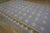 1930s 1930s Blue Gray Diamond Antique Indian Cotton Dhurrie Carpet 9'7'' X 15'7'' Flatweave Rug For Sale - Image 5 of 14