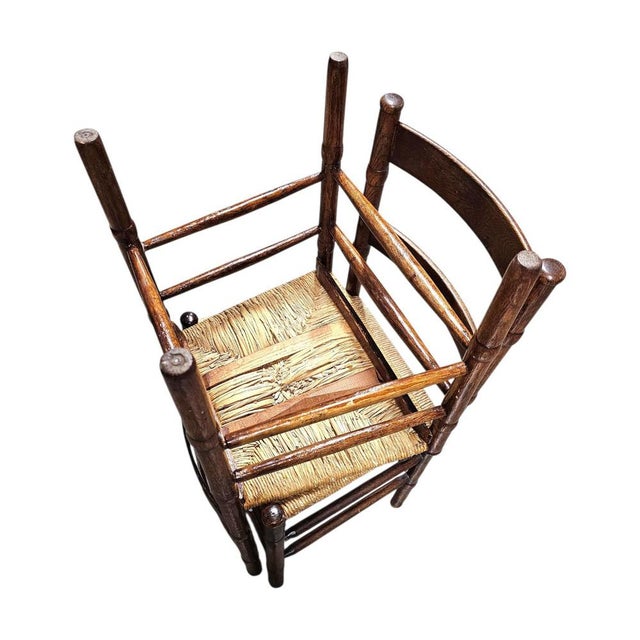 Brown Art Deco Rush Chairs, Set of 2 For Sale - Image 8 of 18