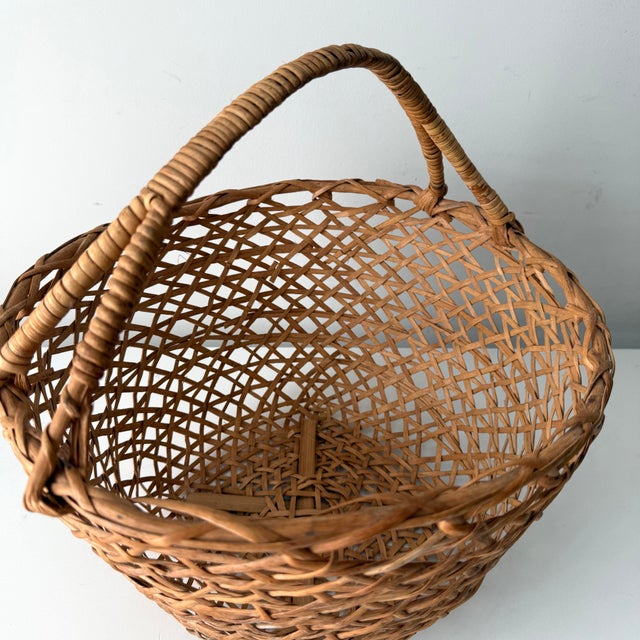 Mid 20th Century Japanese Bamboo Ikebana Flower Basket For Sale - Image 4 of 7