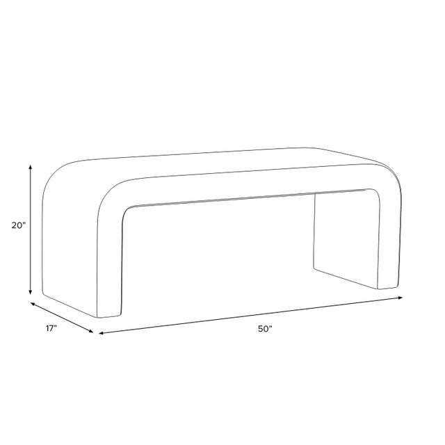 Transitional Lulu Waterfall Bench in Thea Blush For Sale - Image 3 of 6