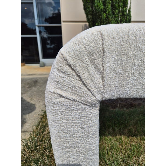 Mid-Century Modern Custom Upholstered Waterfall Bench For Sale - Image 4 of 5