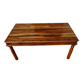 Wood and Wrought Iron Dining Table, 1990s For Sale