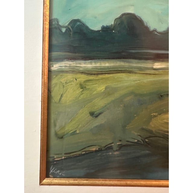 Late 20th Century American Landscape Painting in the Manner of Albert York (1928-2009) Signed For Sale - Image 5 of 12