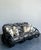 Mid 20th Century Vintage Black Rattan Sofa in Quadrille “Royal Journey” For Sale - Image 5 of 18