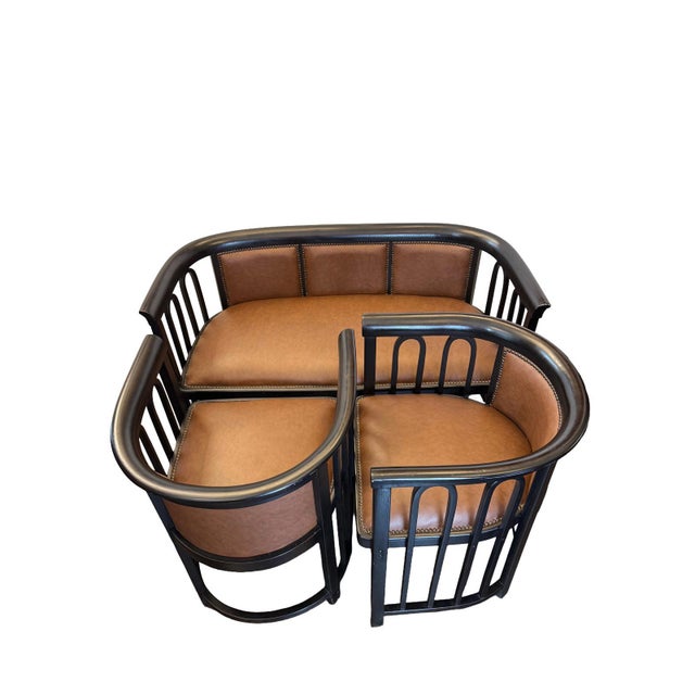 Vienna Secession Bentwood Salon Suite by Josef Hoffmann for Jacob & Josef Kohn, 1890s, Set of 3 For Sale - Image 3 of 13