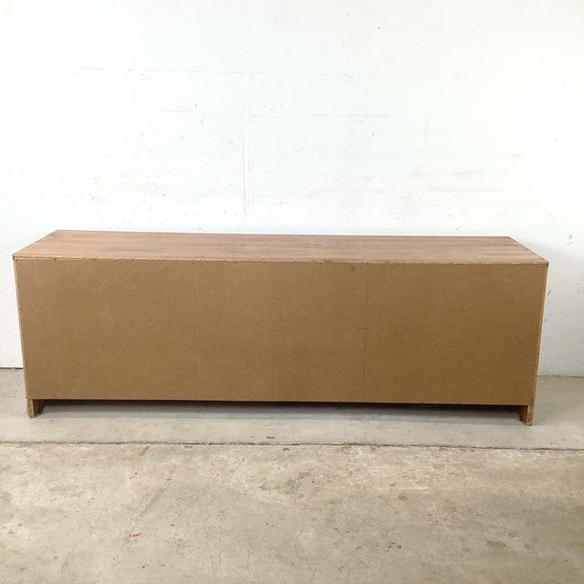 Vintage Scandinavian Modern Teak Credenza Media Cabinet With Sliding Doors For Sale - Image 15 of 17