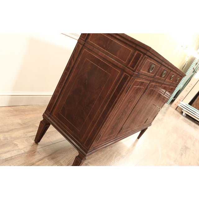Flame Mahogany Regency Style Buffet, Federal-Style Side Cabinet With Four Doors by Jonathan Charles 494842-Mah For Sale In New York - Image 6 of 17