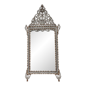 Syrian Mother of Pearl Inlay Leaning Mirror, Vintage