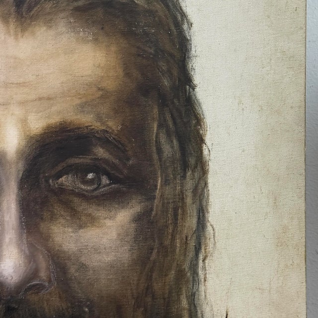 Portraiture Vintage Outsider Art Portrait of a Bearded Man (Mixed Media on Panel) For Sale - Image 3 of 7