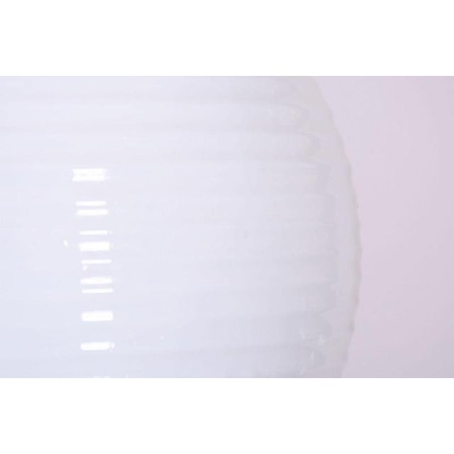 Mid-Century Chandelier in Chromed Steel and Opaline Glass, Czech, 1950s For Sale - Image 6 of 9