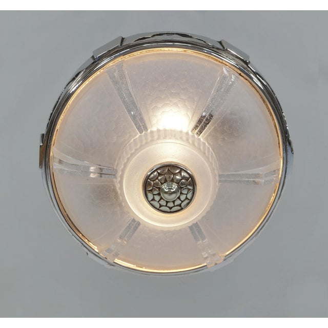 Silver A Pair of French Art Deco Flush Mounts by Ejg Ezan 1930s France - 2 Pairs Available For Sale - Image 8 of 12