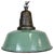 Industrial Green Enamel Factory Lamp with Cast Iron Top, 1960s For Sale