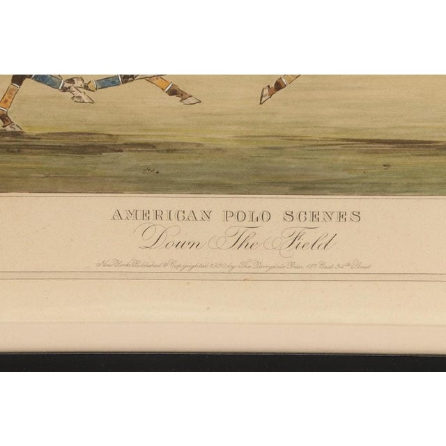 Traditional "Down the Field" 1930 Hand-Colored Polo Lithograph by Paul Brown (1893 - 1958) For Sale - Image 3 of 9