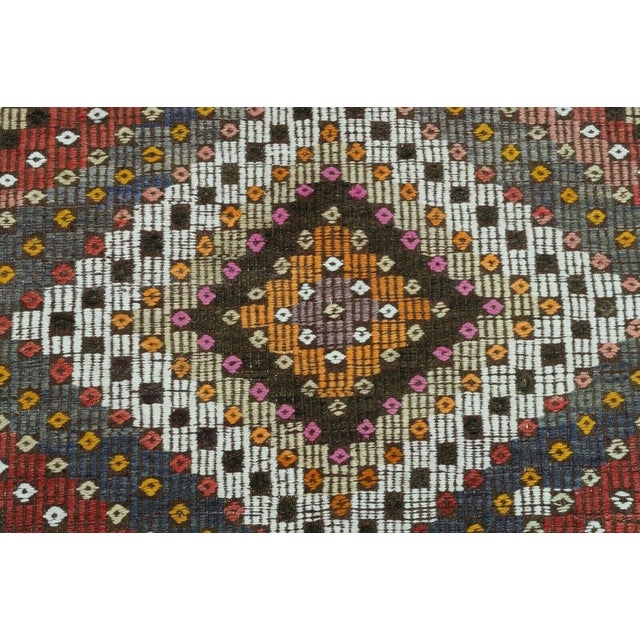 Textile Vintage Turkish Kilim Rug - 61" X 101" For Sale - Image 7 of 13