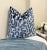 Textile Blue Groove 20x20 Velvet Pillow With Feather Down Insert For Sale - Image 7 of 7