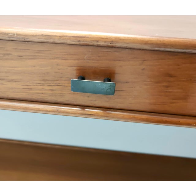 Vintage Entryway Set of Wall Mirror, Walnut Console and Bench, Italy, 1959, Set of 3 For Sale - Image 15 of 18