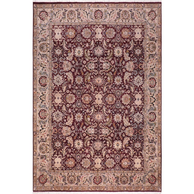 Art Nouveau 1990's Agra Pak-Persian Red/Grey Wool Rug - 8'4'' X 10'4'' For Sale - Image 9 of 9