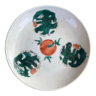 Antique Chinese Late 19th Century Famille Rose Hand-Painted Porcelain ‘Appreciation’ Plate For Sale