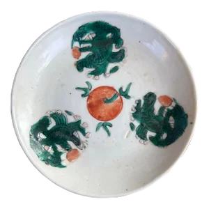 Antique Chinese Late 19th Century Famille Rose Hand-Painted Porcelain ‘Appreciation’ Plate