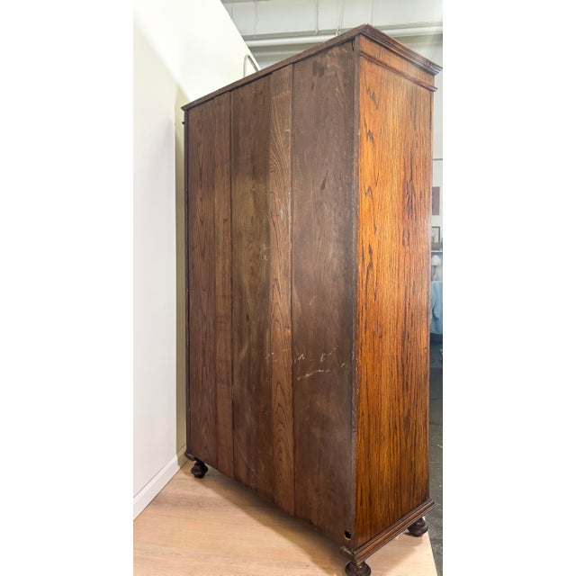 Antique English Oak Wardrobe For Sale In San Francisco - Image 6 of 10