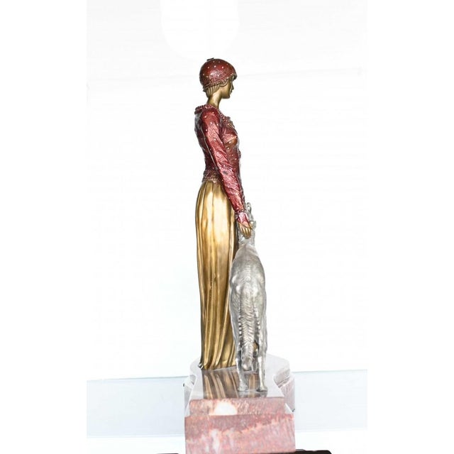 Chiparus, Eternal Friends, 1890s, Bronze & Marble For Sale - Image 3 of 18