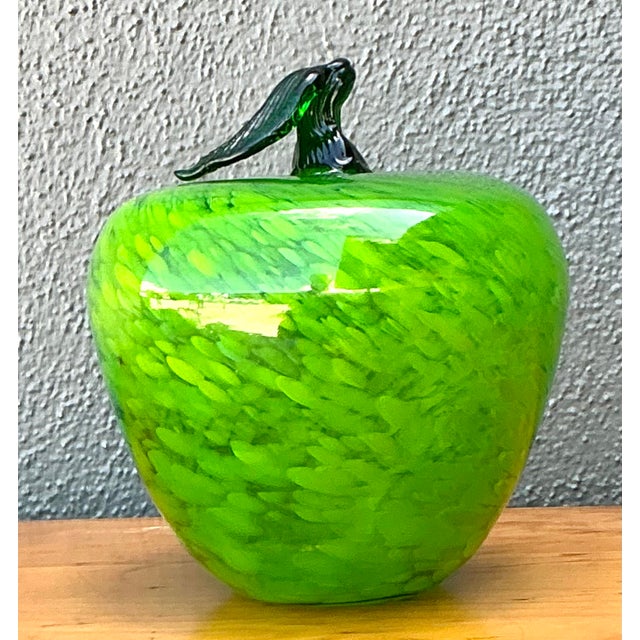 Vintage Art Glass Apple For Sale - Image 4 of 12