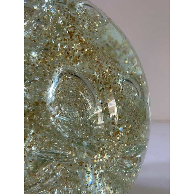Metal Large Vintage Art Glass Sphere Paper Weight For Sale - Image 7 of 10