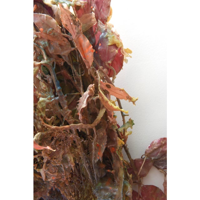 Burnt Orange Christina Rodriquez MIxed Media Paint and Resin Wall Sculpture 2006 For Sale - Image 8 of 12