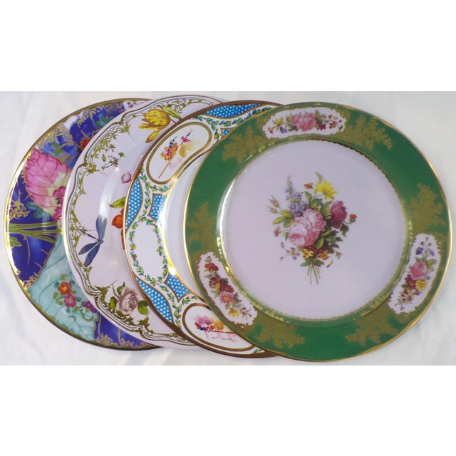 Shabby Chic Enamaled Tin English Plates - Set of 4 For Sale - Image 3 of 8