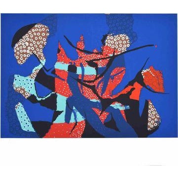 Abstract Composition is a colored serigraph on paper, realized in the 1970s by the Italian artist Wladimiro Tulli. Hand-...