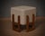 Art Deco Pouf in Wood and White Cream, 1990 For Sale - Image 6 of 11