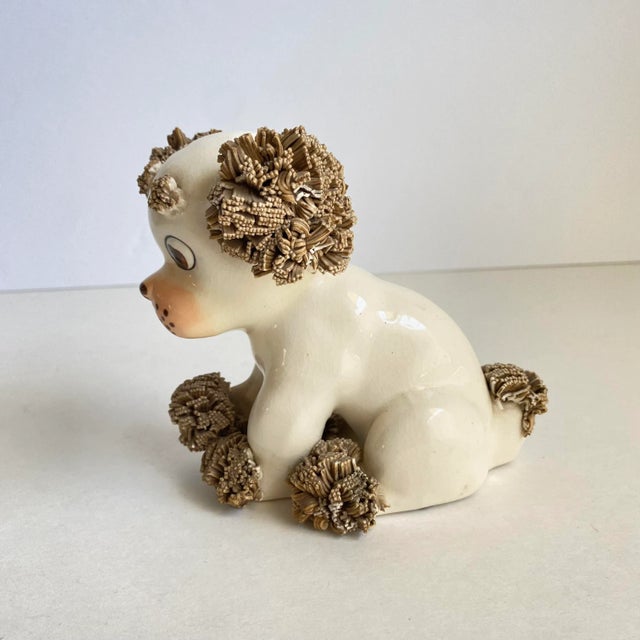 Vintage 1950s Spaghetti Puppy Statue Santa Barbara California Pottery Dog Figurine For Sale - Image 6 of 11