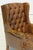Animal Skin Vintage Tufted Faux Leather Wingback Armchair – Chesterfield Library Chair For Sale - Image 7 of 18