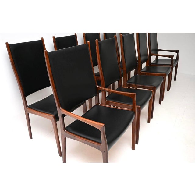 Mid-Century Modern Vintage Danish Dining Chairs by Arne Hovmand-Olsen for Mogens Kold, 1960, Set of 10 For Sale - Image 3 of 11