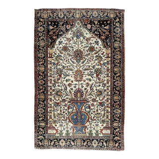 Antique Persian Ferahan Sarouk Blooming Tree of Life Rug, 4.1 x 6.4 For Sale