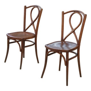 Vintage Bentwood Bistro Chairs, 1950s, Set of 2 For Sale