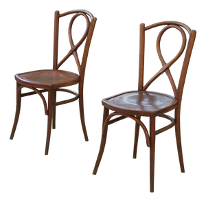 Vintage Bentwood Bistro Chairs, 1950s, Set of 2