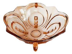 Vintage Glass Fruit Bowl in Pink Glass from August Walther & Sons, 1930s