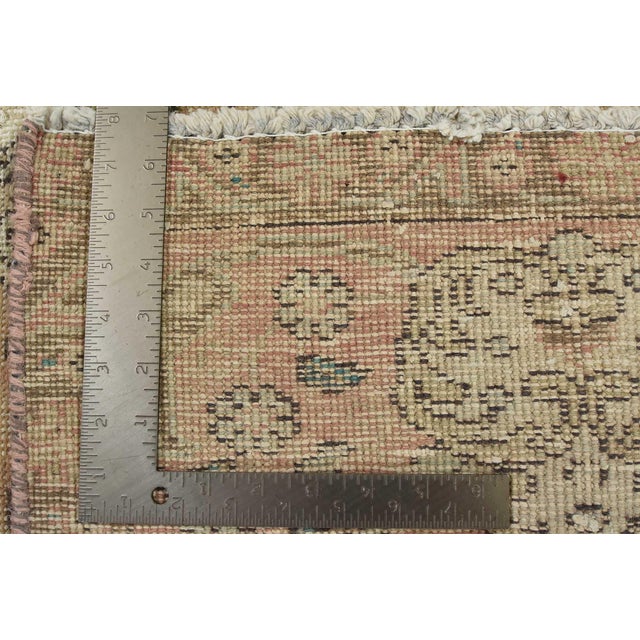 Tabriz Rug 7’9” X 10’8” Pink Wool Vintage Distressed Hand-Knotted Carpet For Sale - Image 15 of 15