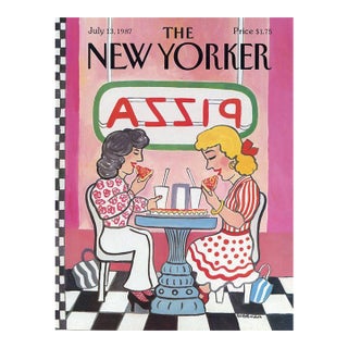 1987 Vintage New Yorker Magazine Cover, July 13, Barbara Westman Cover Art, Pizza For Sale