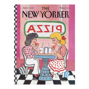 1987 Vintage New Yorker Magazine Cover, July 13, Barbara Westman Cover Art, Pizza
