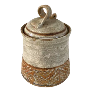 Studio Pottery Stoneware Lidded Jar - Signed